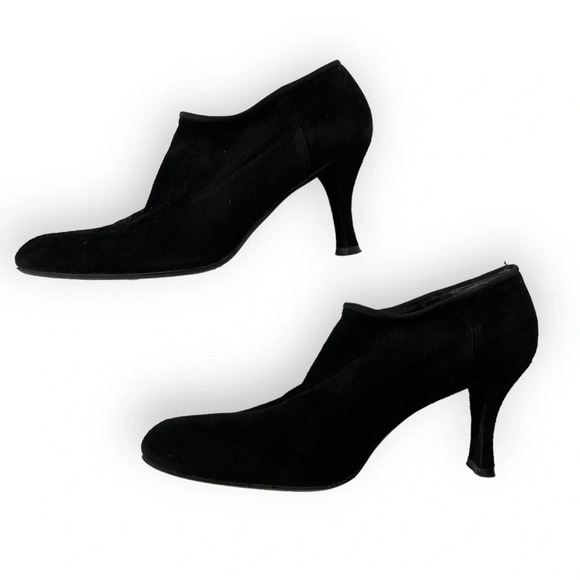 Stuart Weitzman Size 9 Sueded Black Slip on Heeled Bootie - Picture 4 of 6